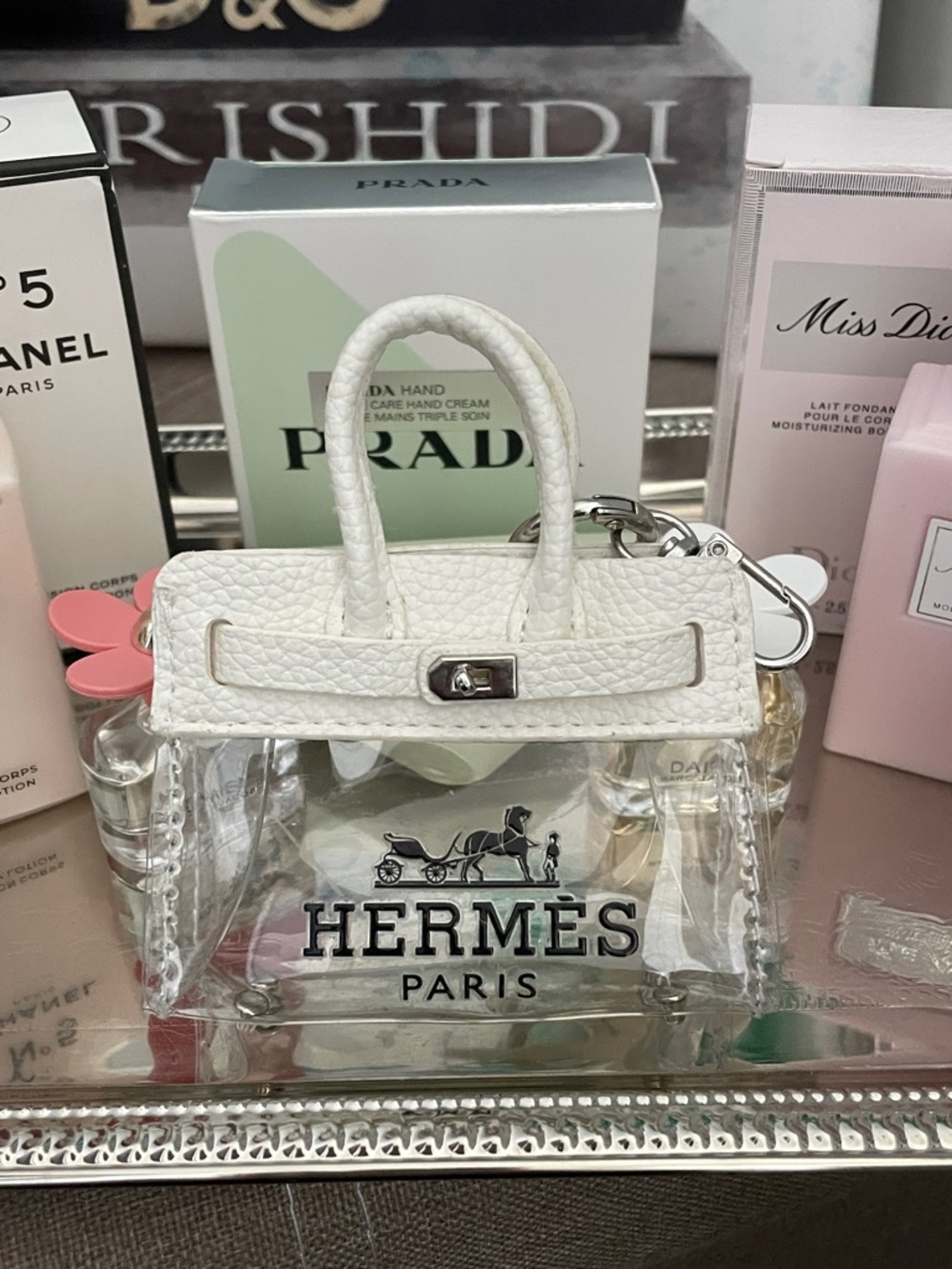 ✨Clear Mini Tote Fashion Bag Charm/Key Holder✨NEW